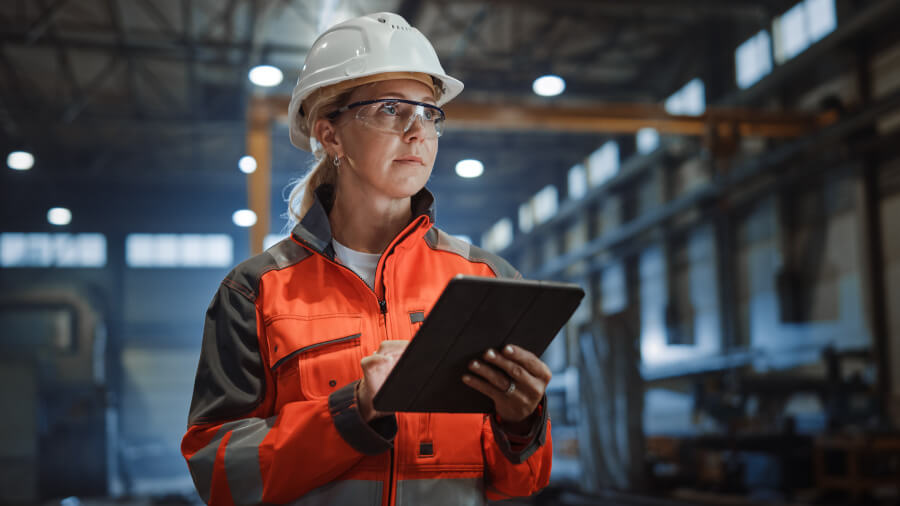 Female construction worker